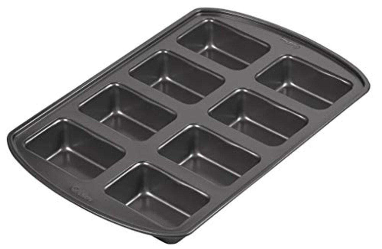 Perfect Results Non-Stick Mini Loaf Pan, 8-Cavity, 15.2 IN x 9.5 IN x 1.6, Gray